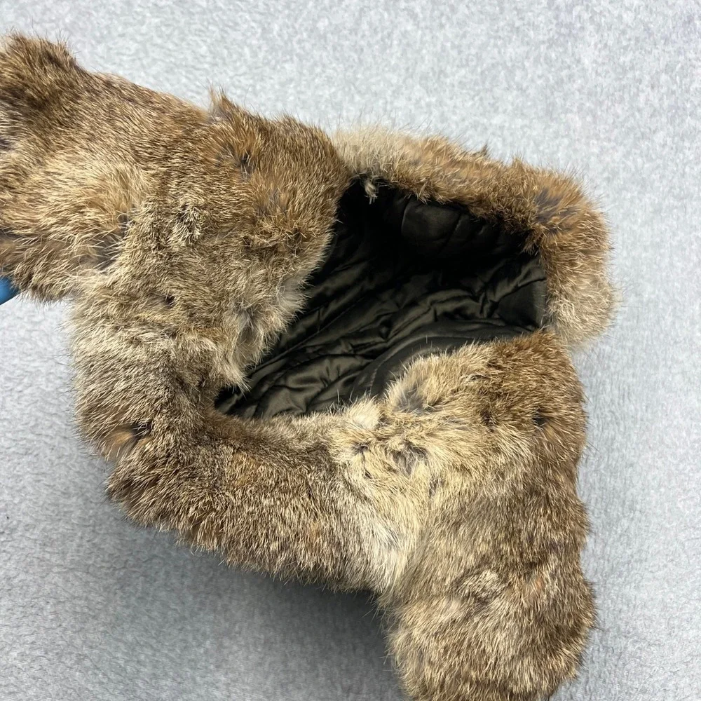 Safesport‎ Outdoor Gear Trapper Hat Mens XL Green Camo Rabbit Fur Trim Ear Flaps